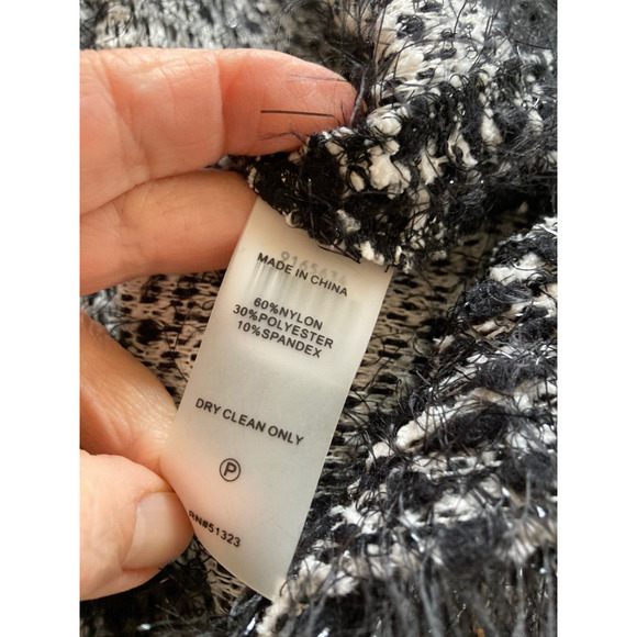 Vince Camuto Pullover Sweater Black Metallic Fringe Sz Medium M - Picture 7 of 7